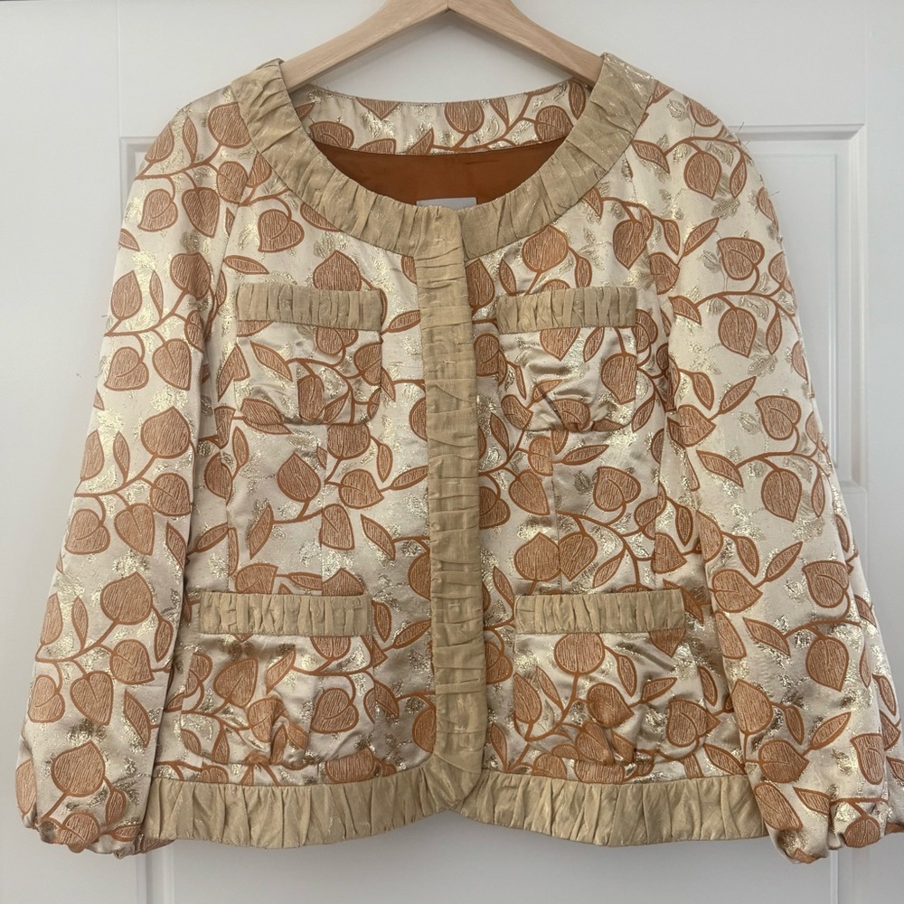 Vintage Moschino Collarless Gold Jacket